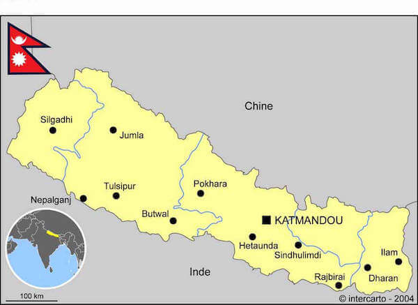 nepal carte monplanvoyage