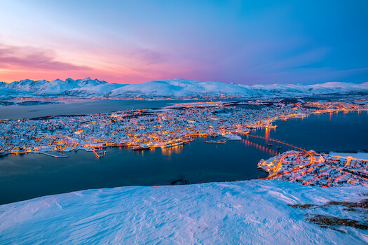 tromso ville norvege fjord neige monplanvoyage