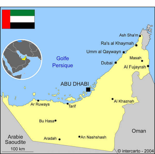 emirats arabes unis carte monplanvoyage