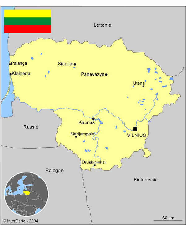 lituanie carte monplanvoyage