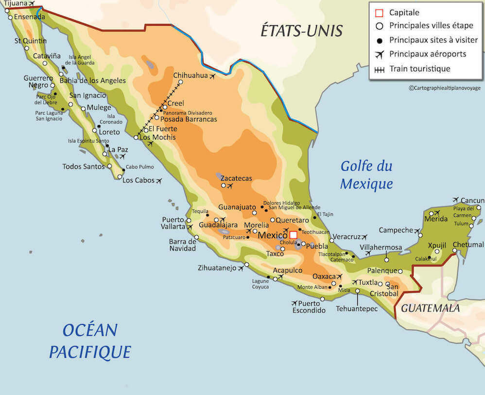 mexique carte monplanvoyage