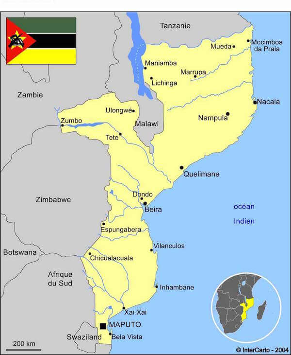mozambique carte monplanvoyage